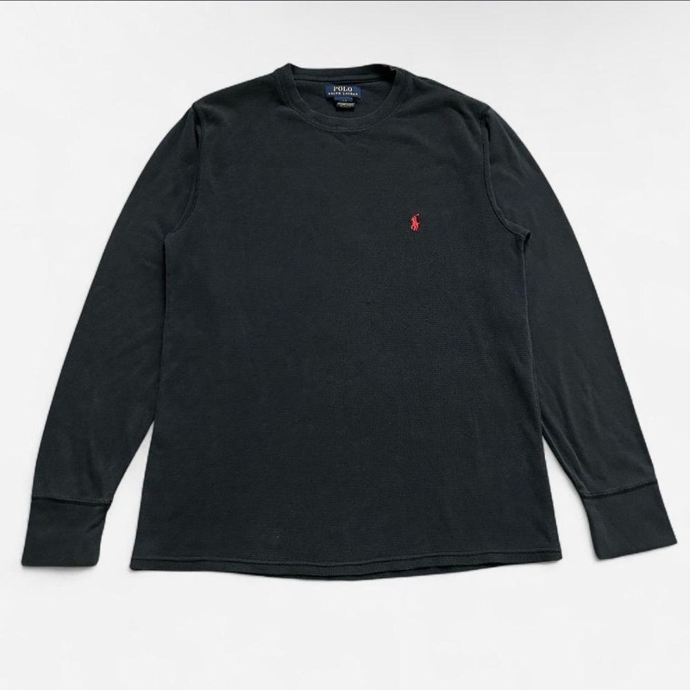 Polo by Ralph Lauren Black Long-Sleeve Crewneck with Red Pony